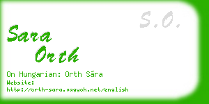 sara orth business card